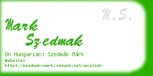 mark szedmak business card